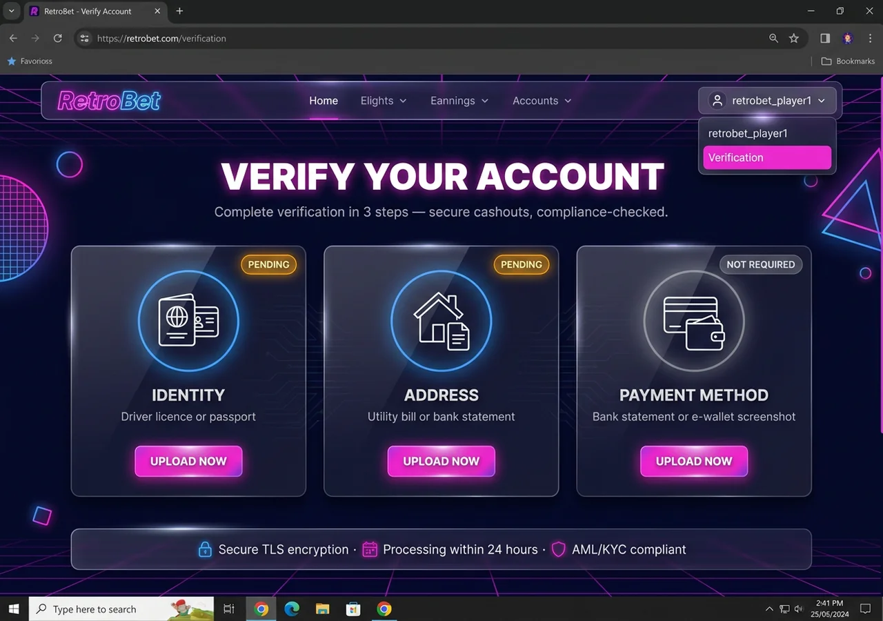 Account verification (KYC) – RetroBet